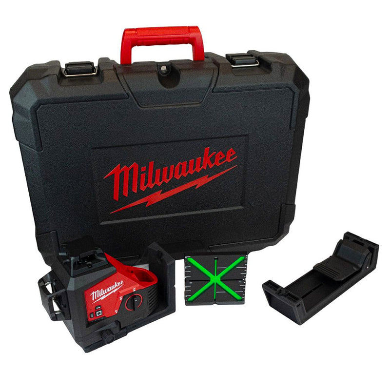Máy cân mực Laser 3 tia xanh Milwaukee M12 3PL dùng Pin 12V, phạm vi hiển thị 38m