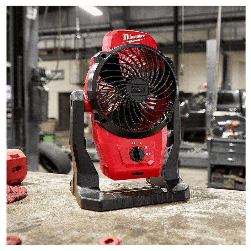 Quạt làm mát Milwaukee M12 AF dùng Pin 12V, đường kính cánh quạt 150mm