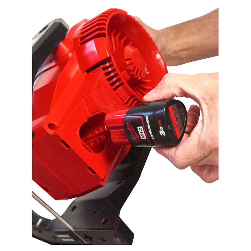 Quạt làm mát Milwaukee M12 AF dùng Pin 12V, đường kính cánh quạt 150mm