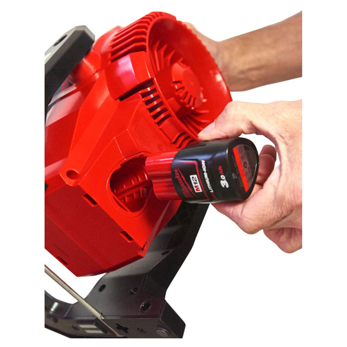 Quạt làm mát Milwaukee M12 AF dùng Pin 12V, đường kính cánh quạt 150mm