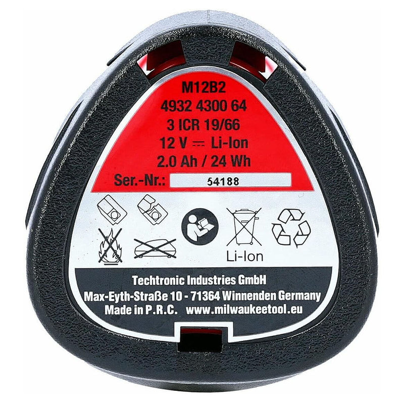 Pin 12V RedLithium Milwaukee M12 B2 dung lượng 2.0Ah