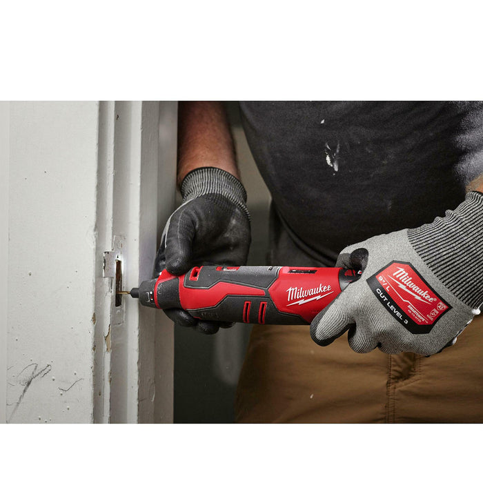 Máy mài khuôn Milwaukee M12 BLROT dùng Pin 12V, chấu bóp từ 0.8mm - 3.2mm