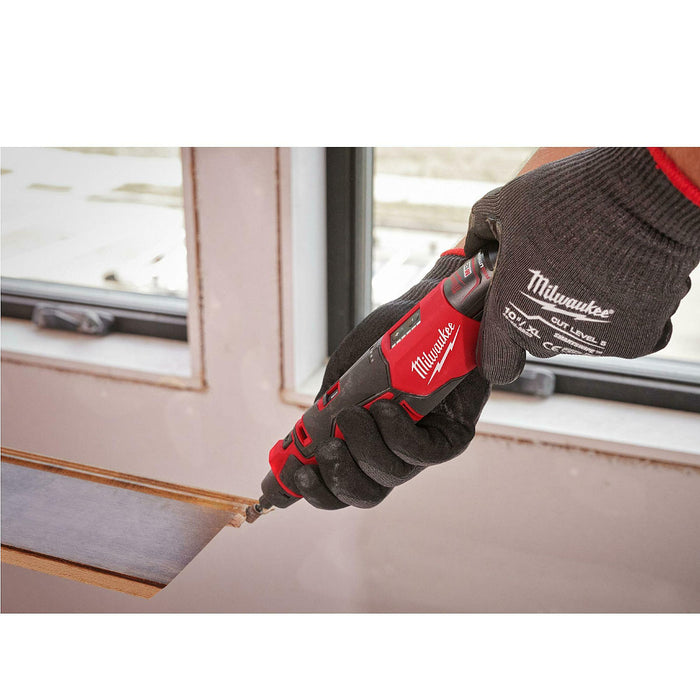 Máy mài khuôn Milwaukee M12 BLROT dùng Pin 12V, chấu bóp từ 0.8mm - 3.2mm