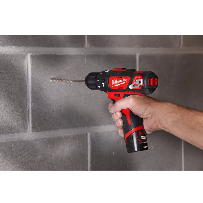 Máy khoan búa Milwaukee M12 BPD dùng Pin 12V, đầu kẹp 10mm