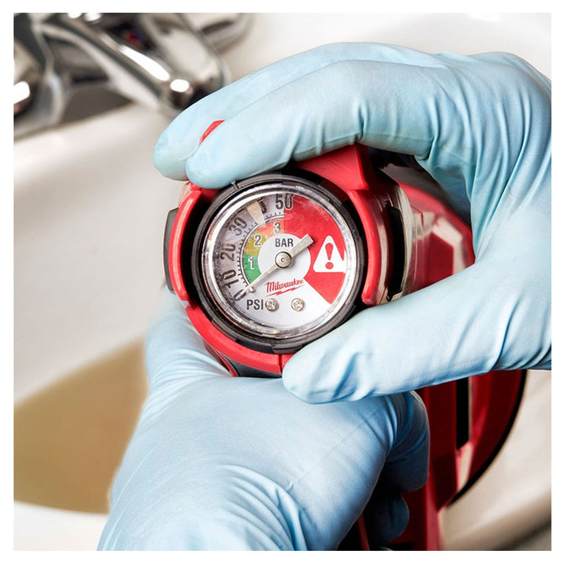 Máy thông tắc bằng hơi Milwaukee M12 DCAG dùng Pin 12V, áp suất đẩy 0 - 50psi