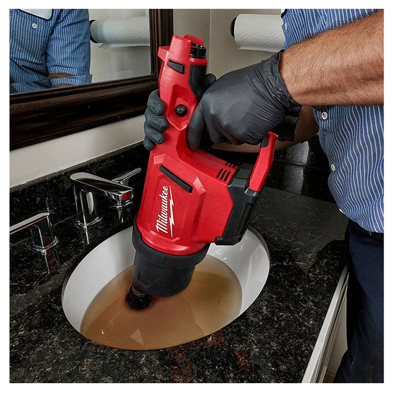 Máy thông tắc bằng hơi Milwaukee M12 DCAG dùng Pin 12V, áp suất đẩy 0 - 50psi