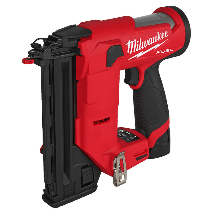 Máy bắn đinh chỉ trơn Milwaukee M12 FCN18GS dùng Pin 12V, kích thước đinh 15-38mm
