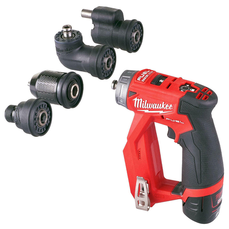 Máy khoan và vặn vít đa năng, đầu khoan tháo lắp nhanh Milwaukee M12 FDDXKIT dùng Pin 12V, đuôi gài 6.35mm (1/4 inch), đầu kẹp 10mm