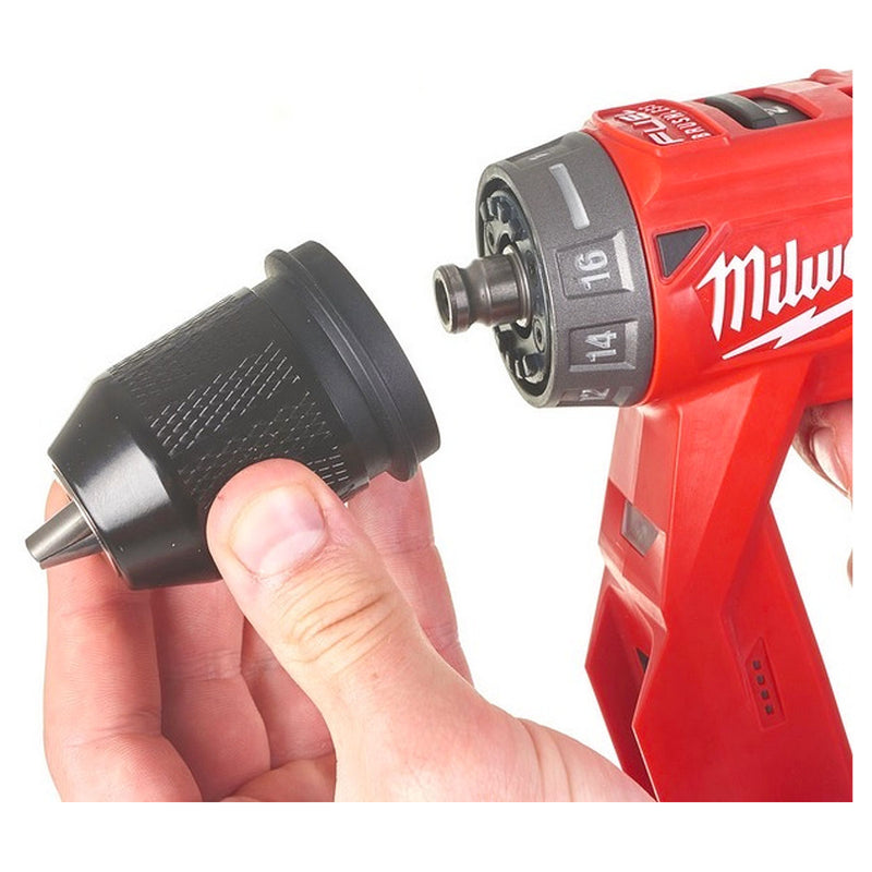 Máy khoan và vặn vít đa năng, đầu khoan tháo lắp nhanh Milwaukee M12 FDDXKIT dùng Pin 12V, đuôi gài 6.35mm (1/4 inch), đầu kẹp 10mm