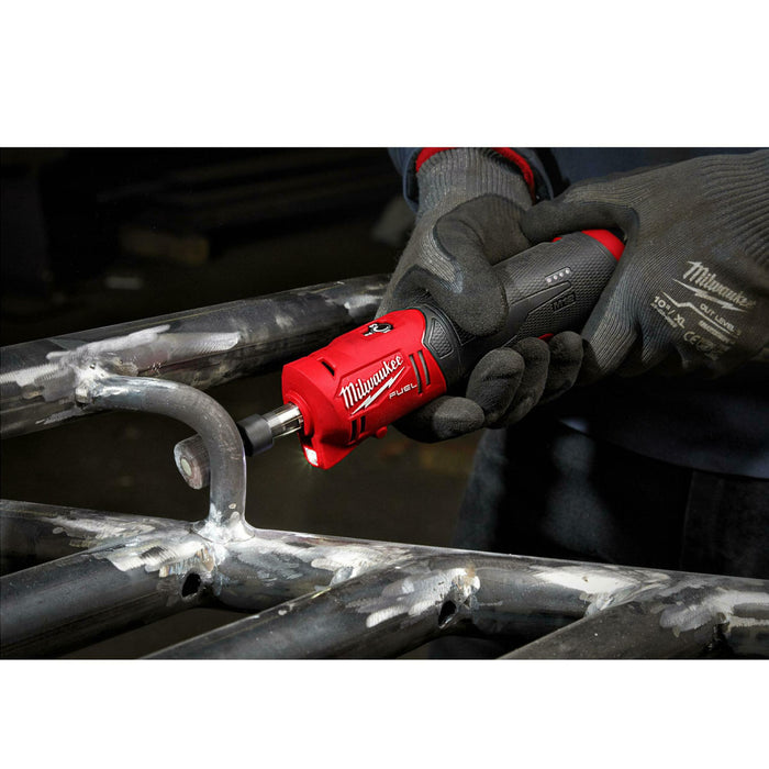 Máy mài khuôn Milwaukee M12 FDGS dùng Pin 12V, chấu bóp 6mm, 8mm công tắc bóp