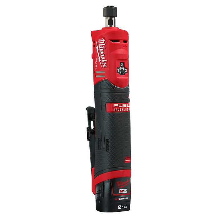 Máy mài khuôn Milwaukee M12 FDGS dùng Pin 12V, chấu bóp 6mm, 8mm công tắc bóp