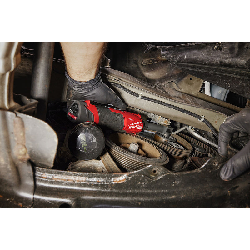 Máy siết bu lông góc xuyên tâm kèm bộ đầu tuýp 16 chi tiết Milwaukee M12 FPTR dùng Pin 12V, dùng được cốt 3/8 inch, 1/2 inch, 1/4 inch