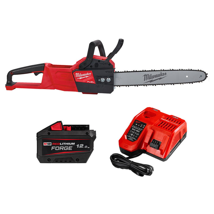 Bộ combo máy cưa xích Milwaukee M18 FCHS kèm 1 pin 12.0Ah và 1 sạc nhanh M12-18FC