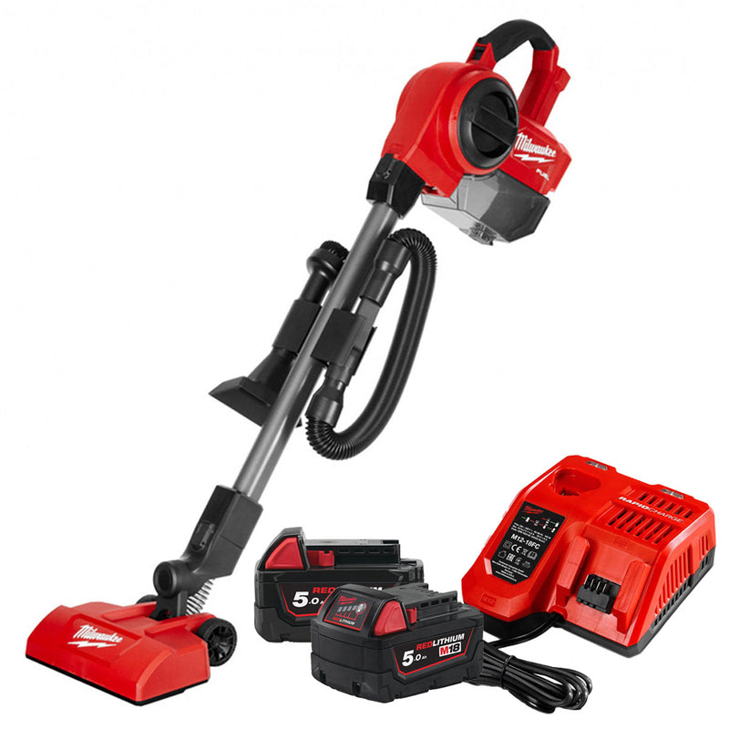 Bộ combo Máy hút bụi cầm tay Milwaukee M18 FCVL kèm 2 pin 5.0Ah và 1 sạc nhanh M12-18FC