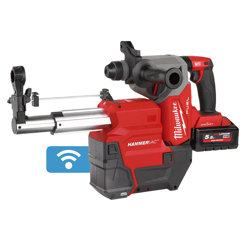 Thiết bị thu bụi dùng cho máy khoan bê tông Milwaukee M18 FDDEXL bộ lọc HEPA, tương thích với các dòng máy khoan M18 FH, M18 FHX