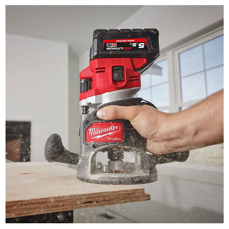 Máy phay Milwaukee M18 FR12 dùng Pin 18V, chấu bóp 1/4 inch, 1/2 inch, 6mm, 8mm, 12mm