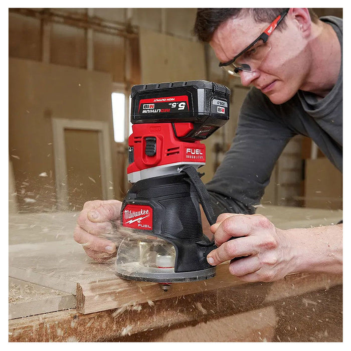 Máy phay Milwaukee M18 FR12 dùng Pin 18V, chấu bóp 1/4 inch, 1/2 inch, 6mm, 8mm, 12mm