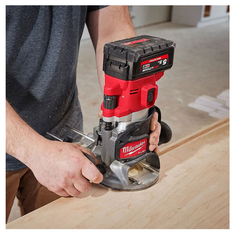 Máy phay Milwaukee M18 FR12 dùng Pin 18V, chấu bóp 1/4 inch, 1/2 inch, 6mm, 8mm, 12mm