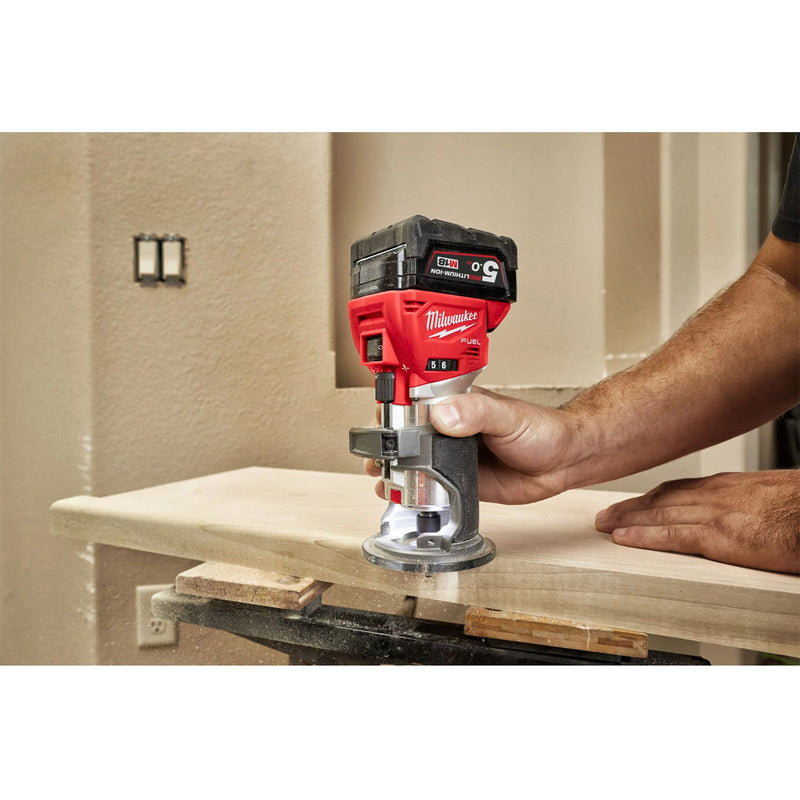Máy phay Milwaukee M18 FTR dùng Pin 18V, chấu bóp 6mm và 6.35mm (1/4 inch)