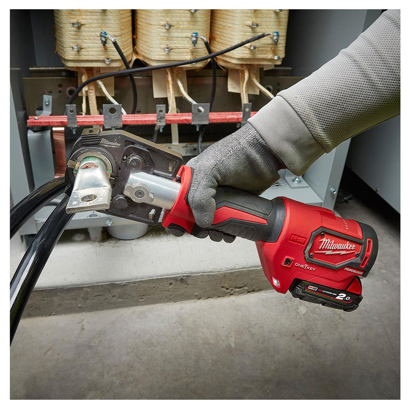 Mấy bấm cose thủy lực Milwaukee M18 HCCT dùng Pin 18V, lực bấm 6 tấn ( 53 kN ), công nghệ ONE-KEY