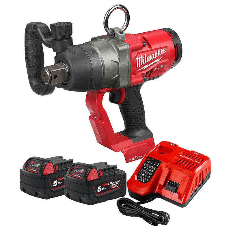 Bộ Combo Máy siết bu lông Milwaukee M18 ONEFHIWF1 kèm 2 Pin 5.0Ah và 1 sạc nhanh M12-18FC
