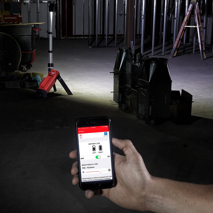 Đèn LED công trường Milwaukee M18 ONERSAL dùng Pin 18V x2, độ sáng 5,400lm, công nghệ ONE-KEY