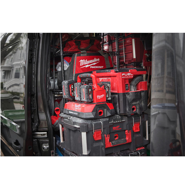 Đế sạc nhanh 6 cổng, tích hợp cổng sạc USB-A Rapid Charge Milwaukee M18 PC6 dùng cho Pin 18V