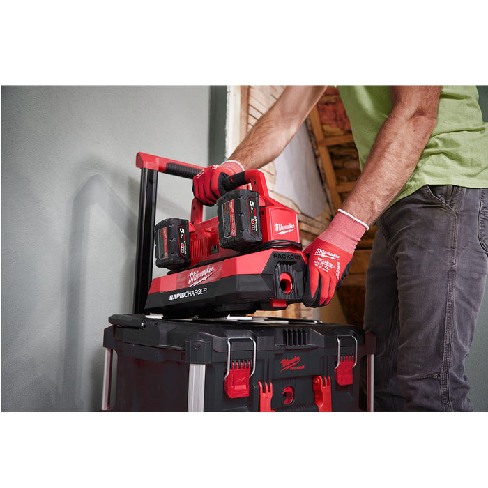 Đế sạc nhanh 6 cổng, tích hợp cổng sạc USB-A Rapid Charge Milwaukee M18 PC6 dùng cho Pin 18V