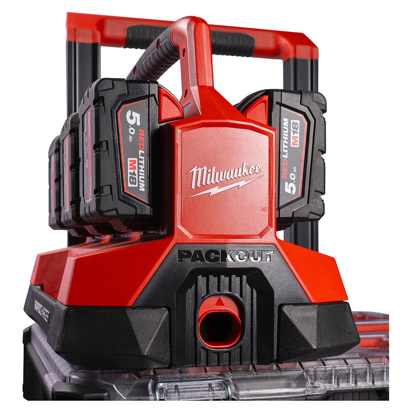 Đế sạc nhanh 6 cổng, tích hợp cổng sạc USB-A Rapid Charge Milwaukee M18 PC6 dùng cho Pin 18V