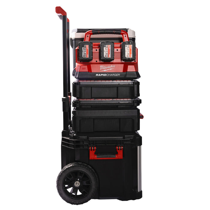 Đế sạc nhanh 6 cổng, tích hợp cổng sạc USB-A Rapid Charge Milwaukee M18 PC6 dùng cho Pin 18V