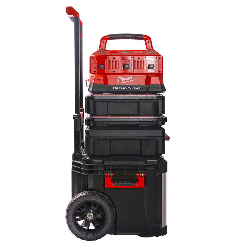 Đế sạc nhanh 6 cổng, tích hợp cổng sạc USB-A Rapid Charge Milwaukee M18 PC6 dùng cho Pin 18V