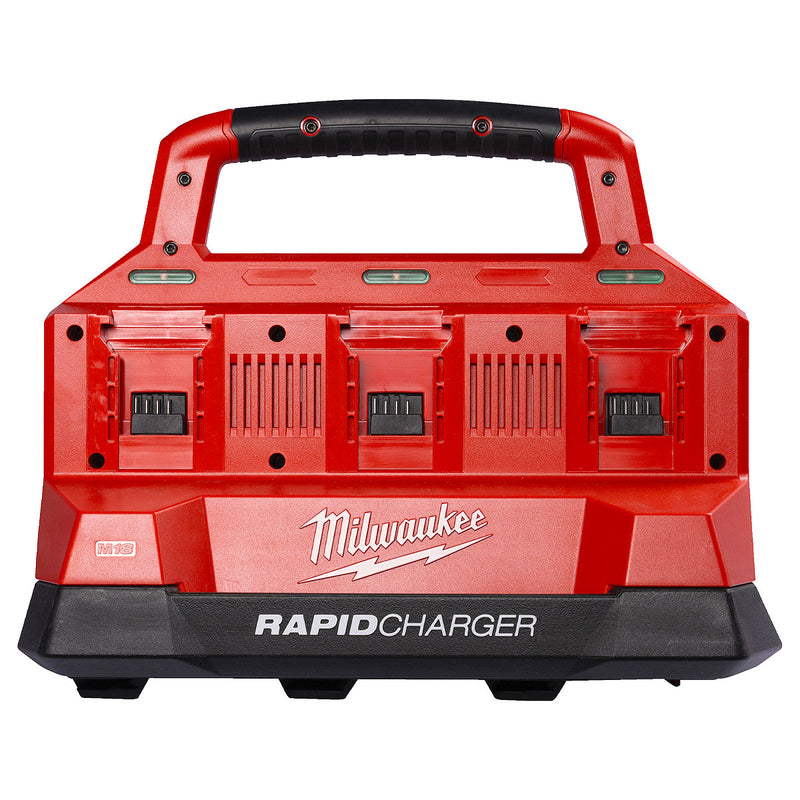 Đế sạc nhanh 6 cổng, tích hợp cổng sạc USB-A Rapid Charge Milwaukee M18 PC6 dùng cho Pin 18V