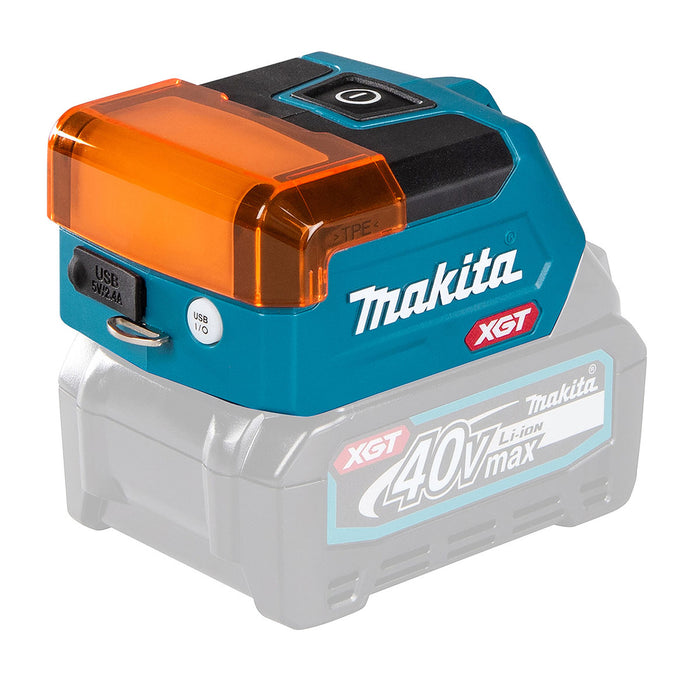 Đèn LED mini Makita ML011G dùng Pin 40Vmax XGT, độ sáng 300lm, có cổng kết nối USB