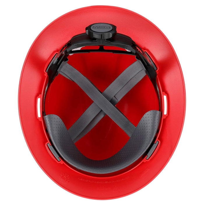 Nón bảo hộ, vành rộng MSA V-Gard hệ thống treo 4 điểm Fas-Trac III, điều chỉnh bằng núm vặn