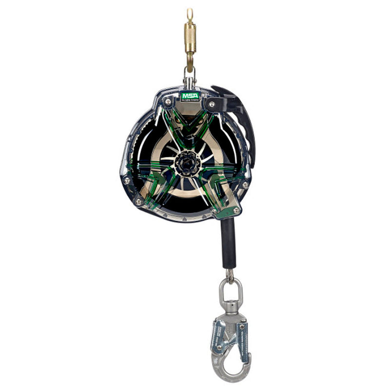 Cuộn cáp hãm chống rơi tự động, loại đơn dòng V-TEC Self-Retracting MSA 63315-00AEU chiều dài 15m, tải trọng 140kg