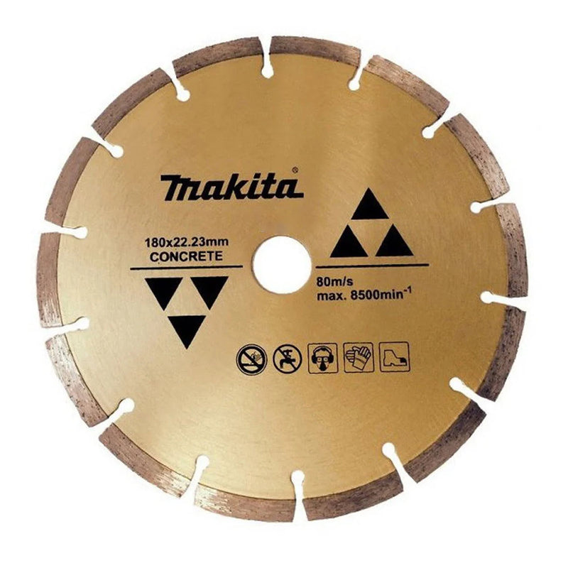 Lưỡi cắt kim cương 180mm kiểu răng phân đoạn Makita A-02814 dùng cho bê tông, lỗ cốt 22.23mm cắt khô ( Cấp 3 sao )