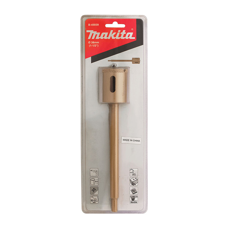 Mũi khoét lỗ kim cương có rãnh thu bụi Makita đuôi lục giác 12.7mm (1/2 inch) đường kính mũi từ 16mm-64mm
