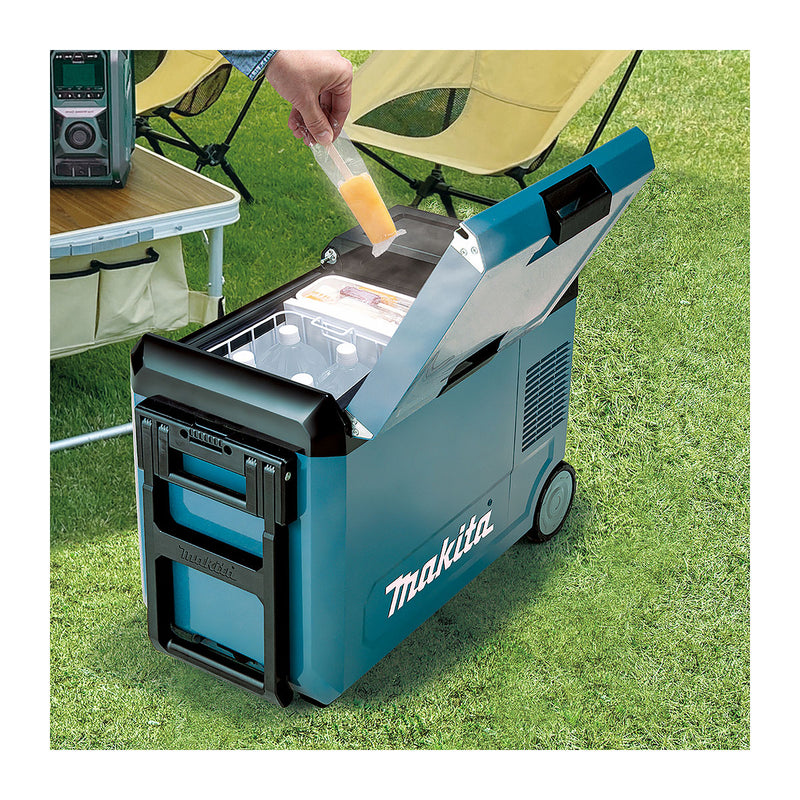 Thùng làm lạnh và giử ấm Makita CW004G dùng được với Pin 40Vmax XGT, 18V LXT hoặc dùng điện 220V/AC dung tích 29L