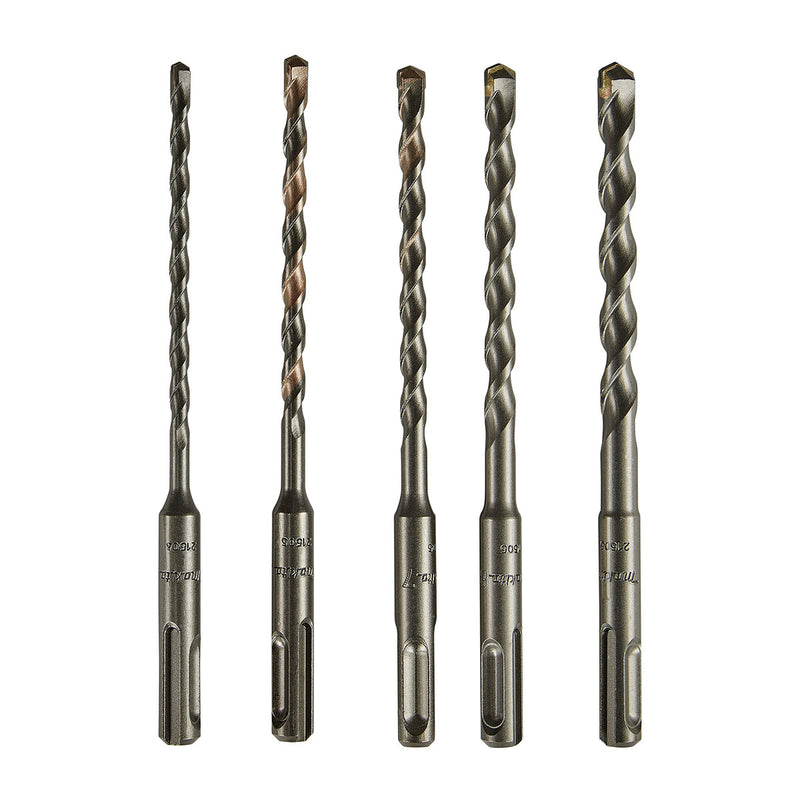 Bộ 5 mũi khoan bê tông TCT loại tiêu chuẩn đuôi gài SDS-Plus Makita D-20703 đường kính mũi 5mm-10mm ( Cấp 2 sao )