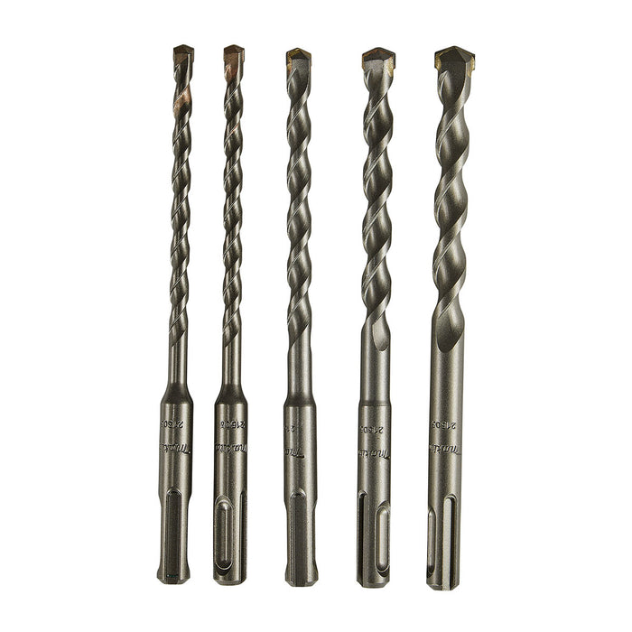 Bộ 5 mũi khoan bê tông TCT loại tiêu chuẩn đuôi gài SDS-Plus Makita D-36049 đường kính mũi 6mm-12mm ( Cấp 2 sao )