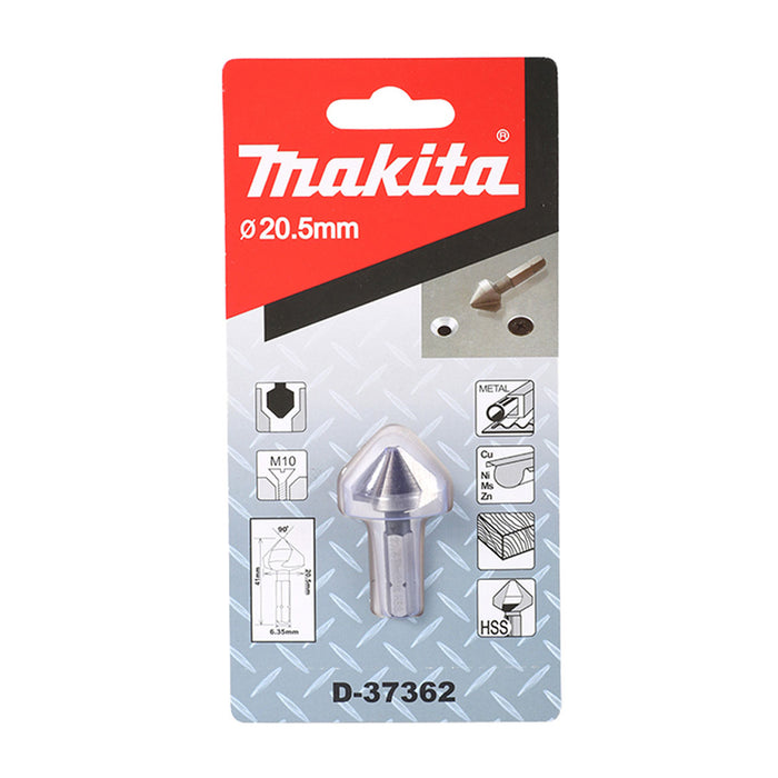 Mũi vát lỗ 3 lưỡi cắt 90° Makita, đuôi lục giác C-Form 6.35mm ( 1/4 inch ), kích thước từ 6.3mm - 20.5mm