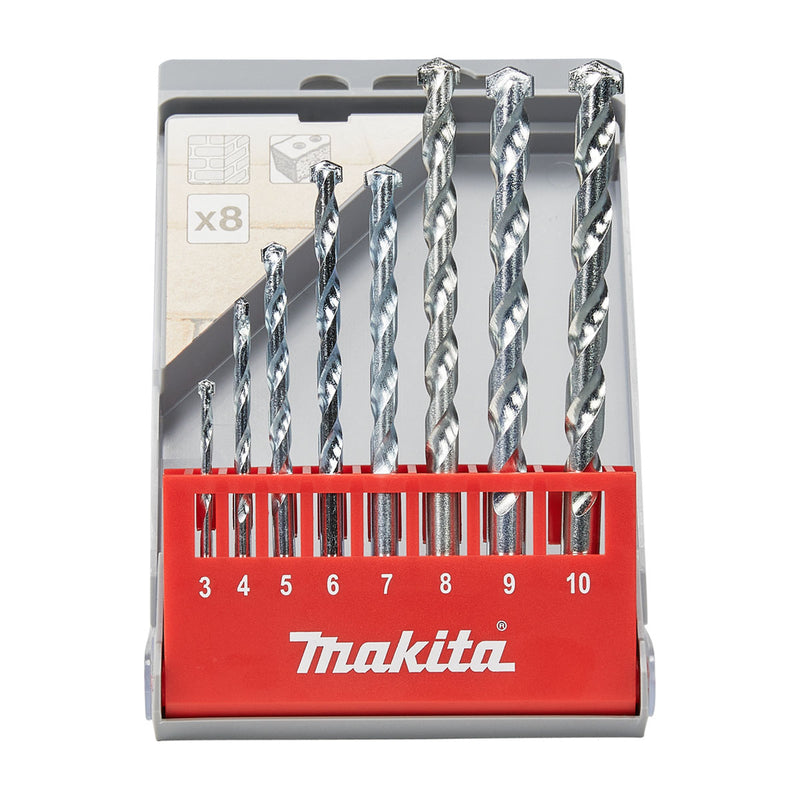 Bộ mũi khoan bê tông TCT 8 chi tiết Makita D-41791 kích thước từ 3mm - 10mm, đuôi trơn