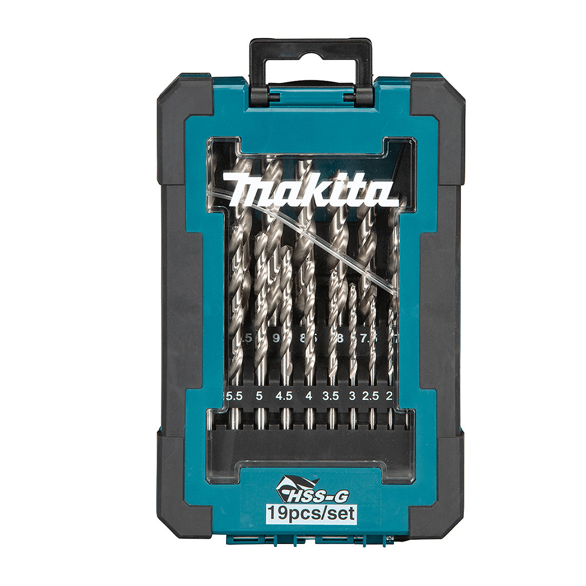 Bộ 19 mũi khoan Inox, chất liệu HSS-G đuôi tròn Makita D-67549, tiêu chuẩn DIN338