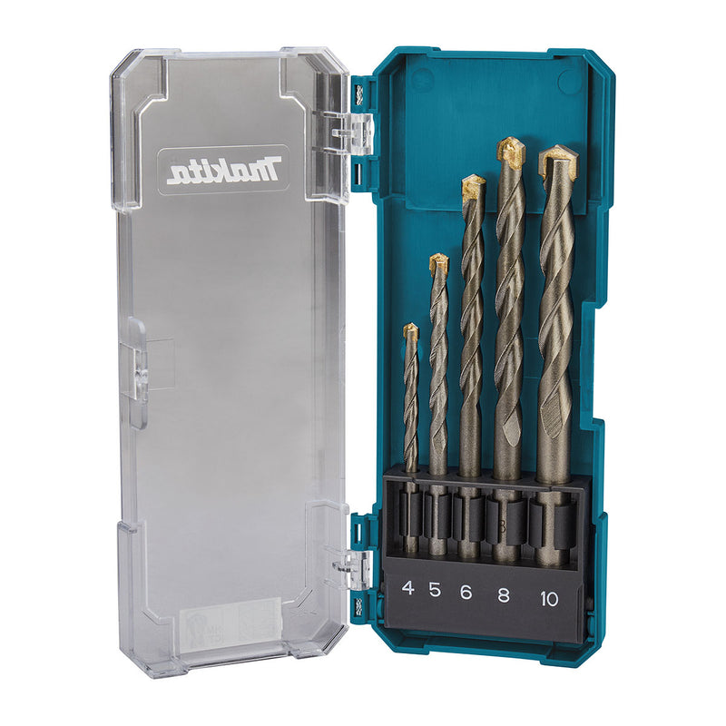 Bộ mũi khoan bê tông TCT 5 chi tiết Makita D-72877 kích thước từ 4mm - 10mm, đuôi trơn