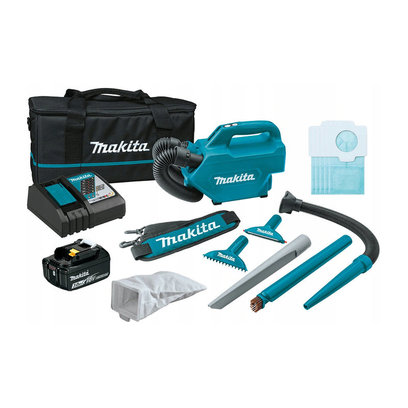 Máy hút bụi Makita DCL184 dùng Pin 18V LXT lực hút tối đa 5.4 kPa, khả năng chứa bụi 500ml