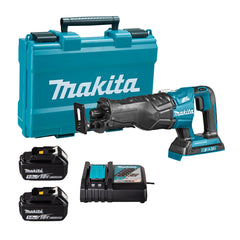 DJR360RT2: Thân máy, 2 pin 5.0Ah (BL1850B), sạc nhanh (DC18RC), vali