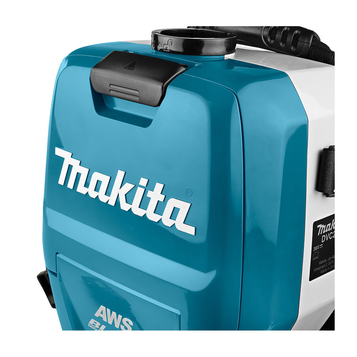 Máy hút bụi đeo vai Makita DVC265 dùng Pin 18V x2 LXT, dung tích 2L, lực hút 11kPa, bộ lọc HEPA công nghệ AWS