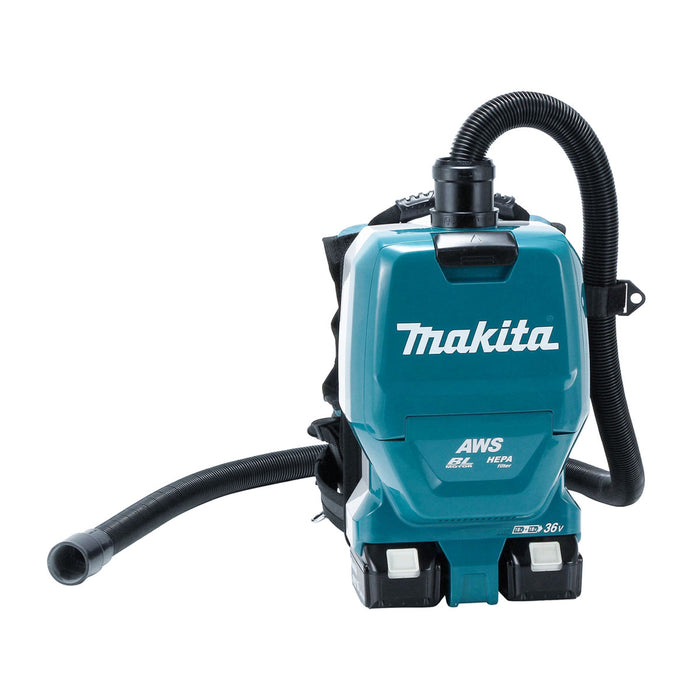 Máy hút bụi đeo vai Makita DVC265 dùng Pin 18V x2 LXT, dung tích 2L, lực hút 11kPa, bộ lọc HEPA công nghệ AWS