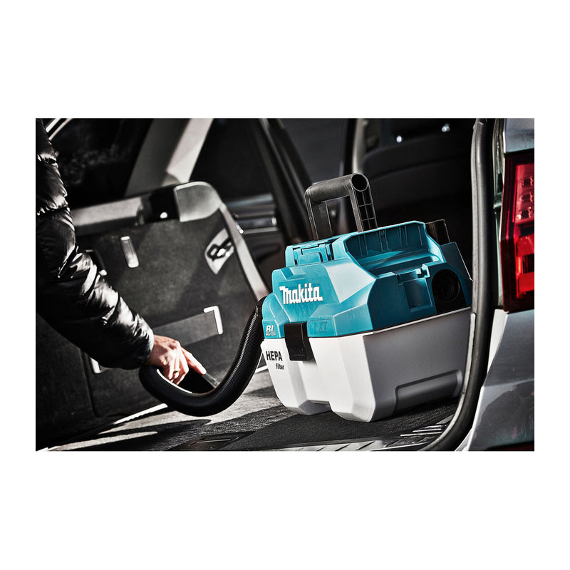 Máy hút bụi Makita DVC750L dùng Pin 18V LXT, dung tích 7.5L, lực hút 6.7kPa, bộ lọc HEPA