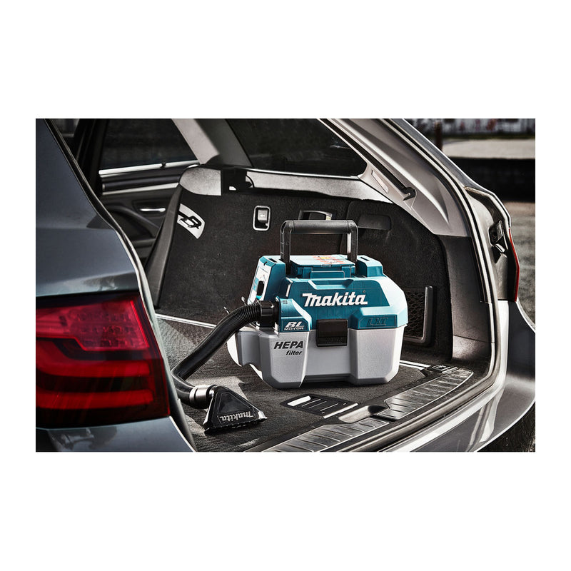 Máy hút bụi Makita DVC750L dùng Pin 18V LXT, dung tích 7.5L, lực hút 6.7kPa, bộ lọc HEPA